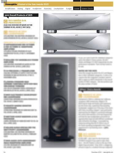 dCS Varese Stereophile Overall Product of 2025