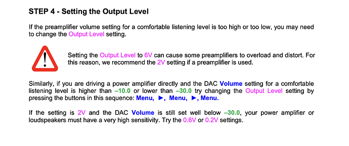 dCS DAC Manual - Preamp setting