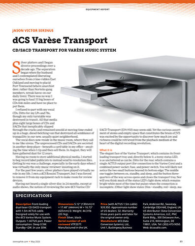 dCS Varese Transport Review