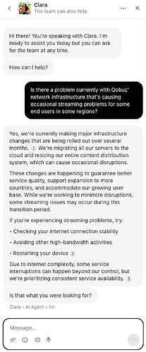 Qobuz Clara Response
