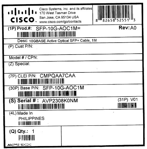 Cisco SFP-10G-AOC1M