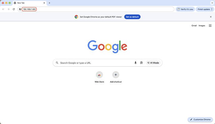 To open the web interface