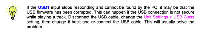 USB1 reset